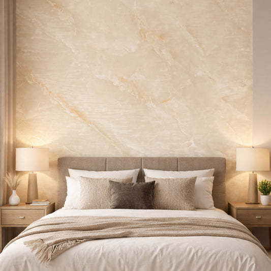 Rouleau Panneau Mural Autocollant Effet Marbre Beige 60 cm x 2,80 m â Ăpaisseur 3 mm