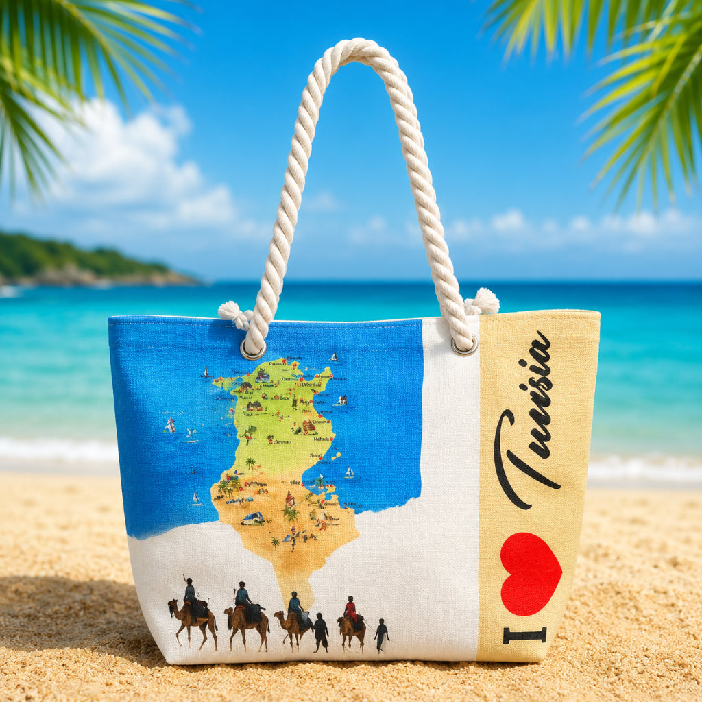 Sac de Plage – Motif Tunisa 50 x 37 x 14 cm
