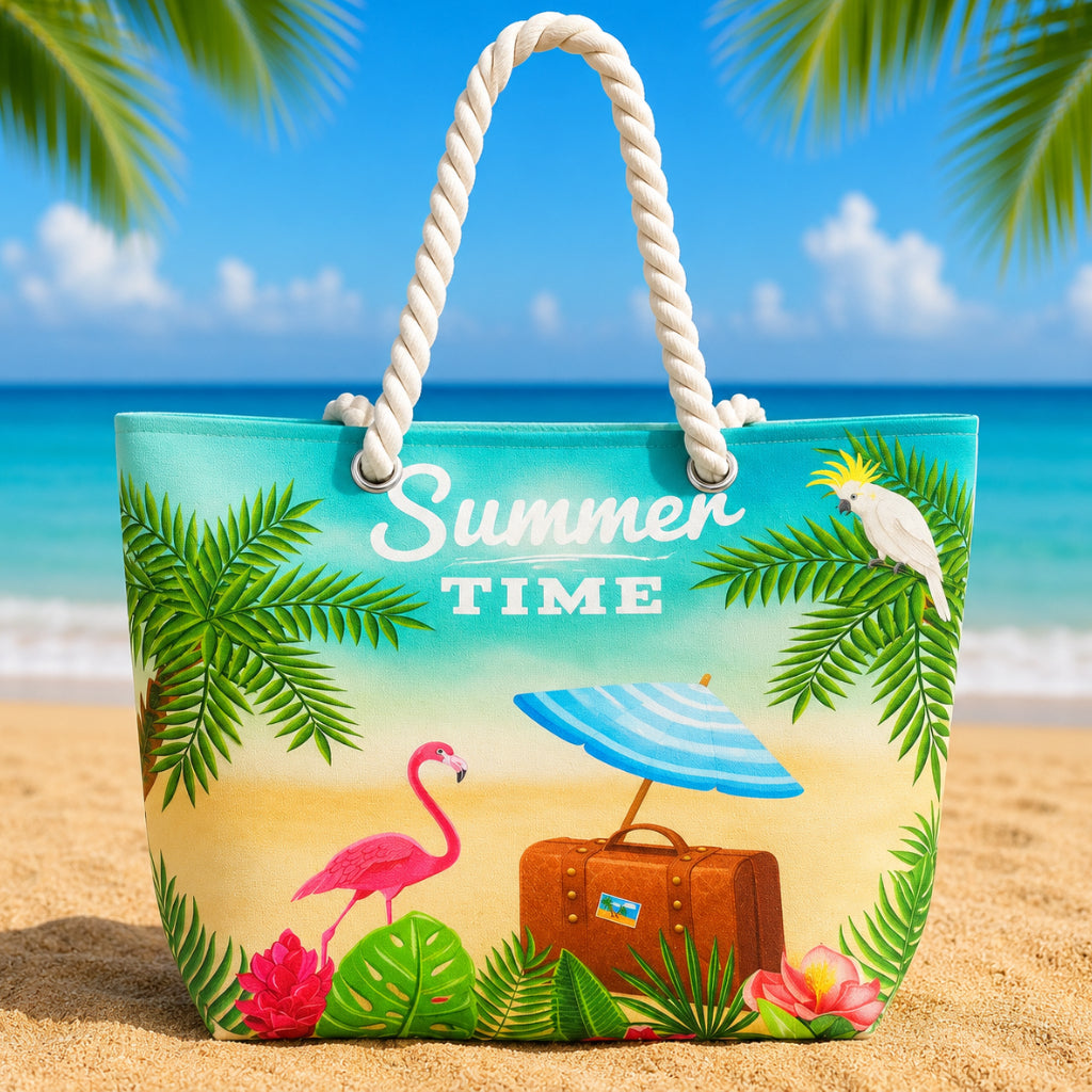 Sac de Plage – Motif Summer Time 50 x 37 x 14 cm