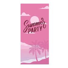 Serviette de Plage Microfibre Design Summer Party Rose – 150 x 70 cm