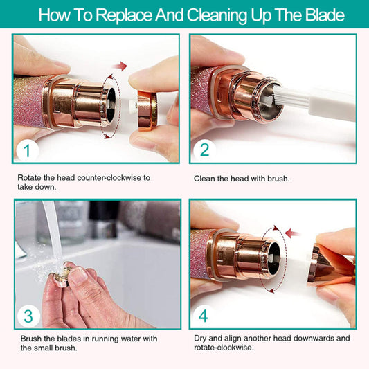 Épilateur Électrique 2-en-1 pour Sourcils et Visage Rechargeable USB
