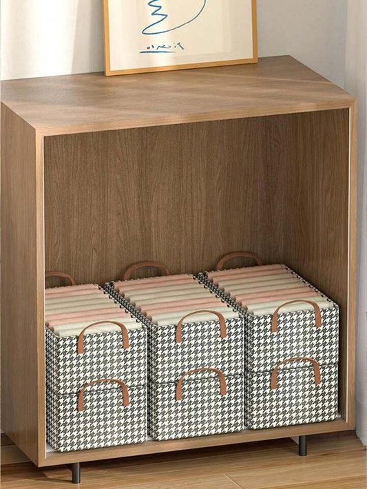 Pack de 4 Paniers de Rangement Pliables Noir et Blanc 47 × 28 × 19 cm – Paniers à Linge Multifonctions