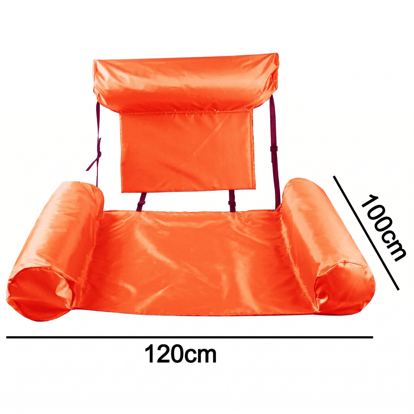 Chaise Gonflable Pliable Pour Piscine et Plage – 120 x 100 cm – Orange