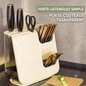 Organisateur Multifonction Pour Ustensiles de Cuisine - 25×11,5×23 cm - Beige