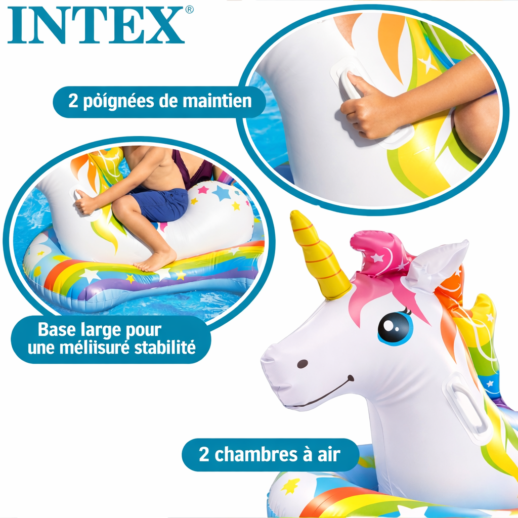 Bouée Gonflable unicorne A Chevaucher INTEX 163x86cm