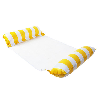 Hamac de Piscine Gonflable 4 en 1 avec Filet – Flotteur Multifonction Pliable – 128 x 68 x 78 cm - Jaune