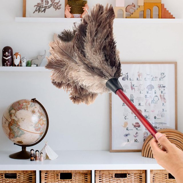 Plumeau en Plumes d’Autruche Naturelles – Gris