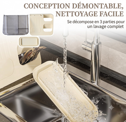 Organisateur Multifonction Pour Ustensiles de Cuisine - 25×11,5×23 cm - Beige