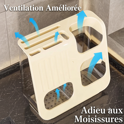 Organisateur Multifonction Pour Ustensiles de Cuisine - 25×11,5×23 cm - Beige