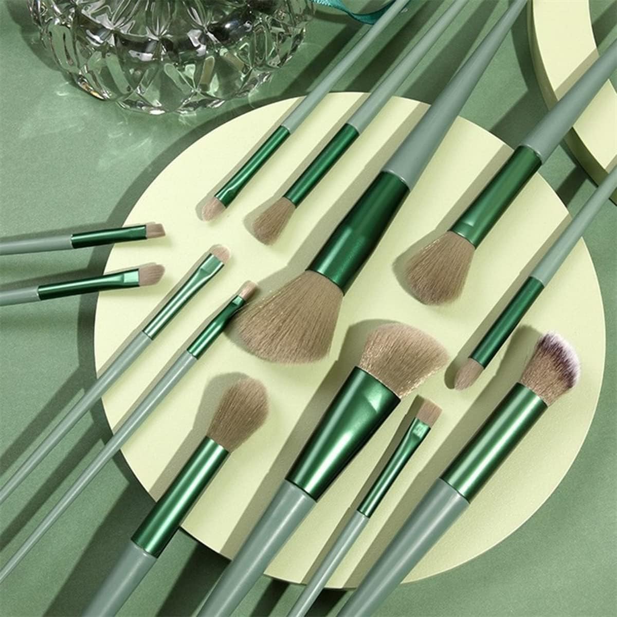 Kit de 13 Pinceaux de Maquillage Professionnels - Vert