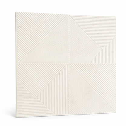 Pack de 10 Panneaux Muraux 3D Adhésifs Blancs – Motif Géométrique 70×70 cm