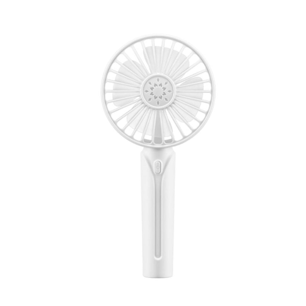 Ventilateur Portable à Main Rechargeable avec Support – USB Sans Fil à 3 Vitesses Blanc