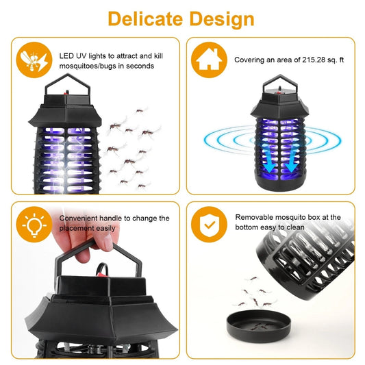 Lampe Électrique Anti-Moustiques HK-1217 Posable & Suspendue – 3W