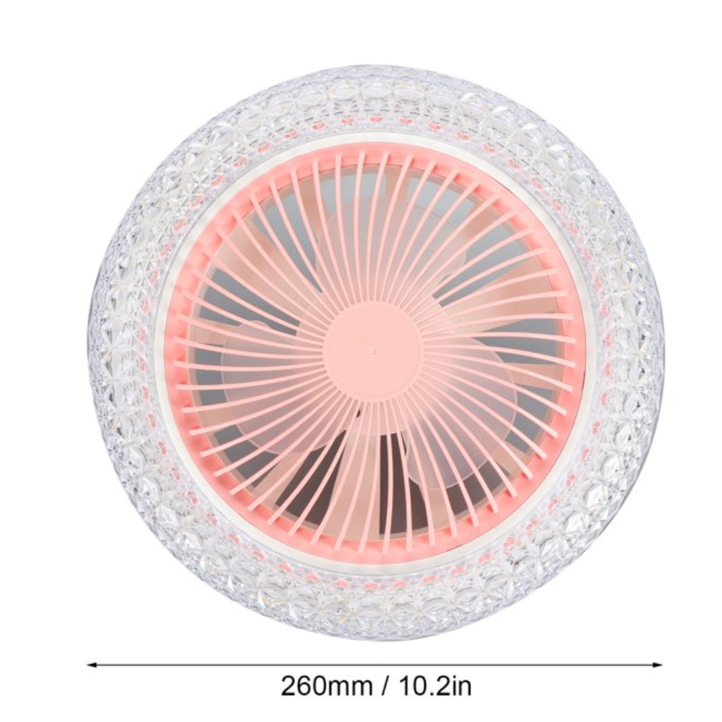 Ventilateur Plafonnier LED 36W avec Télécommande – 3 Vitesses – Éclairage 3 Couleurs - Rose