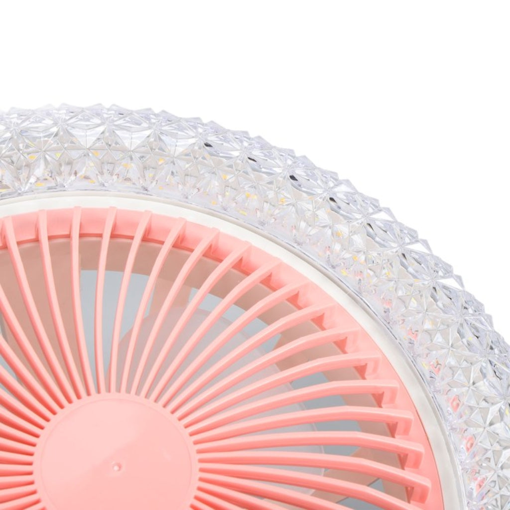 Ventilateur Plafonnier LED 36W avec Télécommande – 3 Vitesses – Éclairage 3 Couleurs - Rose