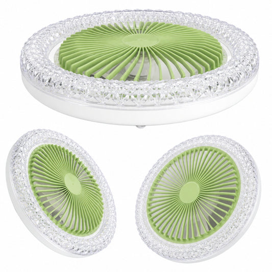 Ventilateur Plafonnier LED 36W avec Télécommande – 3 Vitesses – Éclairage 3 Couleurs - Vert