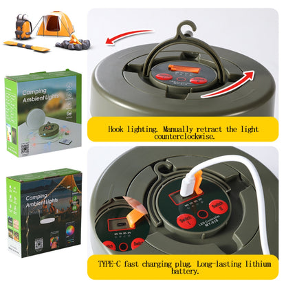 Lampe de Camping Grand Modèle Rechargeable avec Guirlande LED 8 m – USB Type-C – Étanche IP45