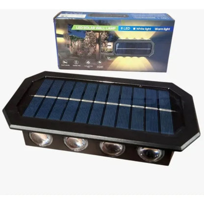 Applique Solaire LED Murale 8 LED – Double Éclairage - 21 x 10 cm