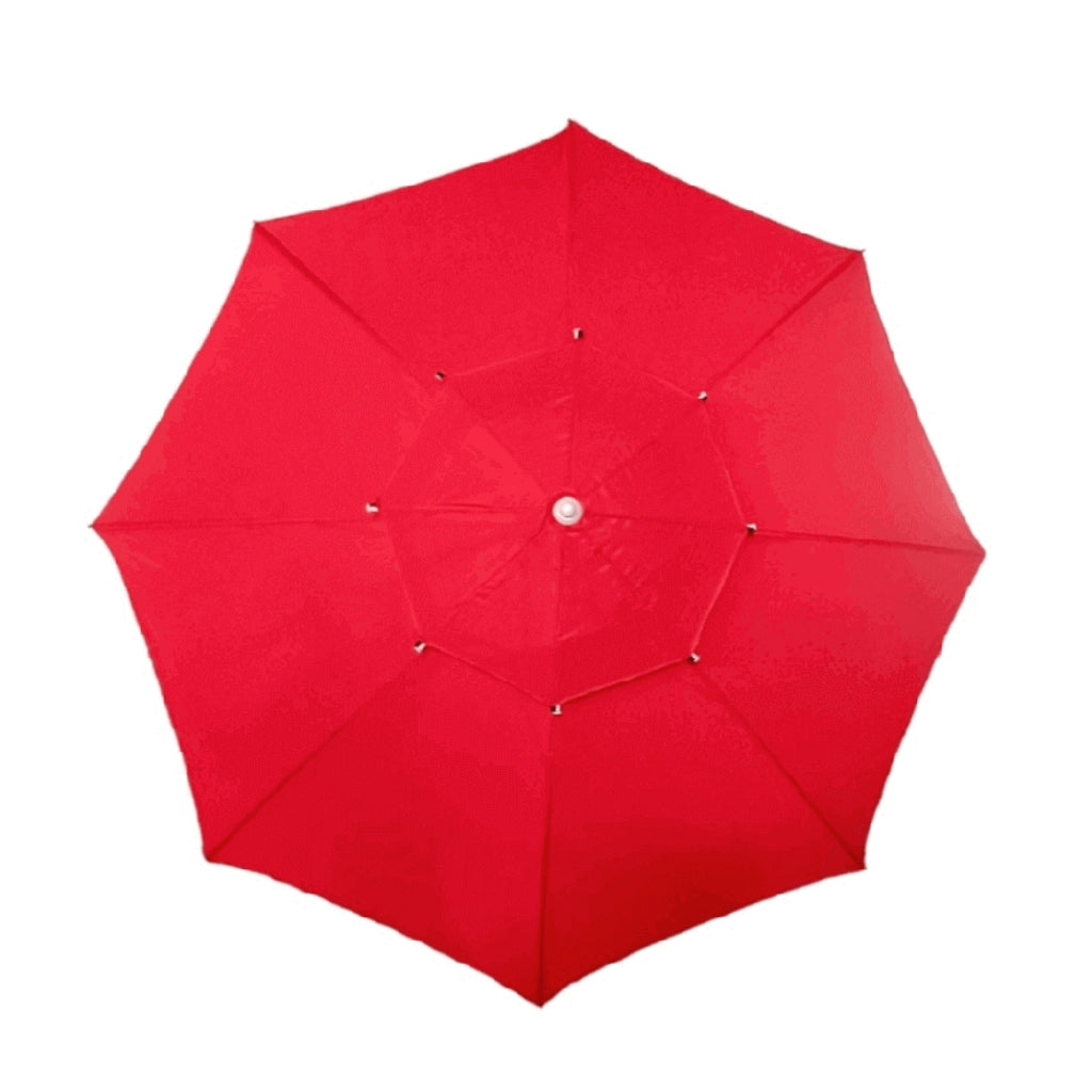 Parasol Extérieur Rond 3 m Double Toit – Hauteur Réglable – Aluminium & Polyester - Rouge