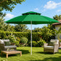 Parasol Extérieur Rond 3 m Double Toit – Hauteur Réglable – Aluminium & Polyester - Vert