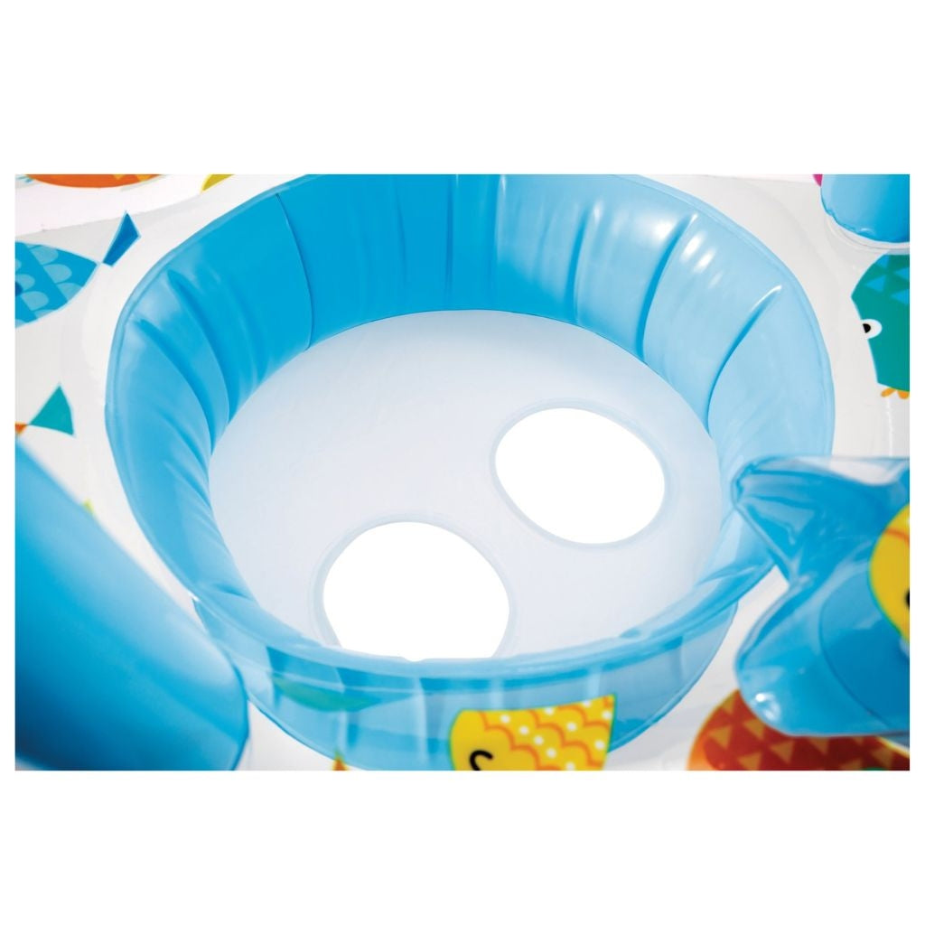Intex Bouée Gonflable Bébé avec Auvent de Protection UV – Flotteur de Piscine Sécurisé 81 × 79 cm