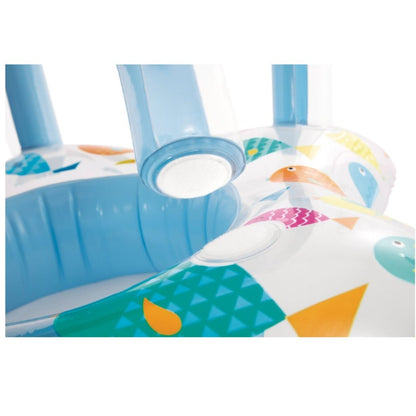 Intex Bouée Gonflable Bébé avec Auvent de Protection UV – Flotteur de Piscine Sécurisé 81 × 79 cm