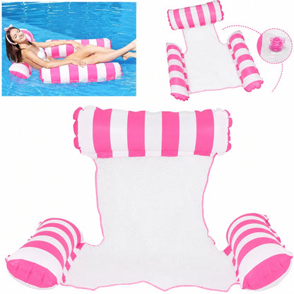 Hamac de Piscine et Plage Gonflable avec Filet – 115 x 105 x 15 cm - Rose