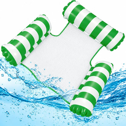 Hamac de Piscine et Plage Gonflable avec Filet – 115 x 105 x 15 cm - Vert