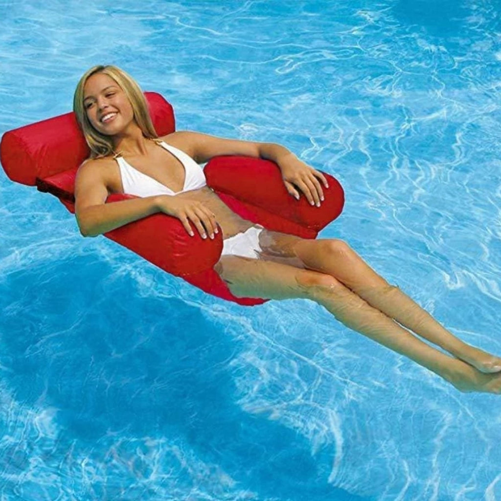 Chaise Gonflable Pliable Pour Piscine et Plage – 120 x 100 cm – Rouge