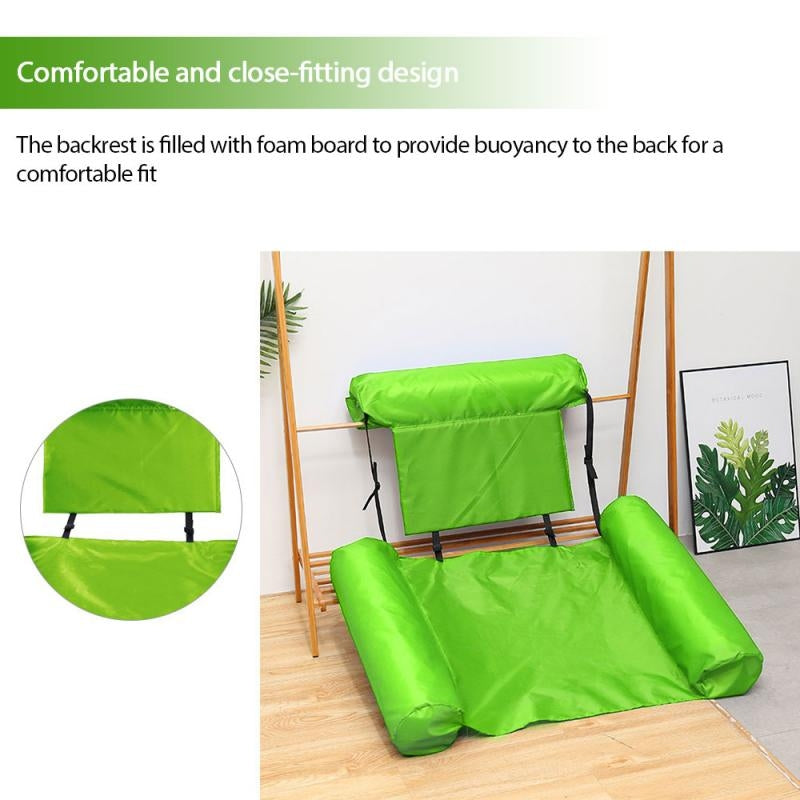 Chaise Gonflable Pliable Pour Piscine et Plage – 120 x 100 cm – Vert