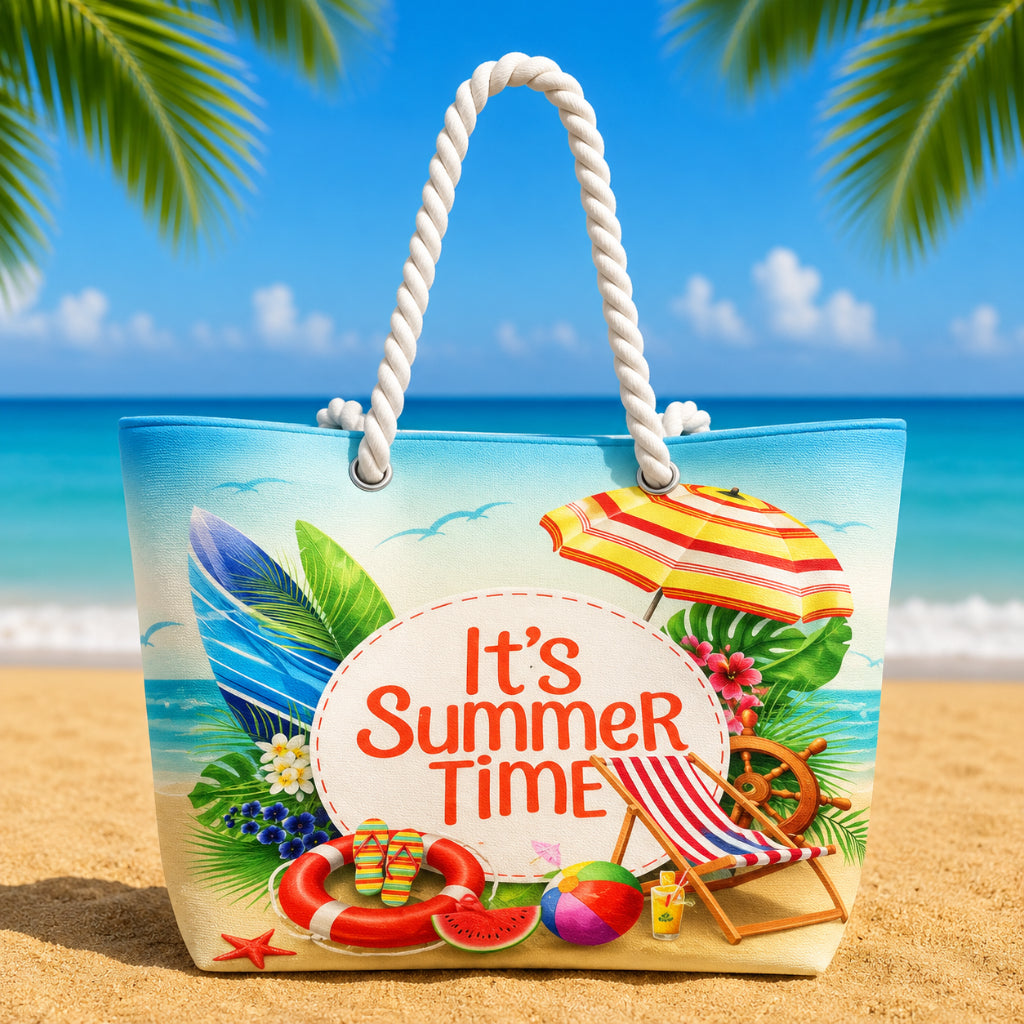 Sac de Plage – Motif It's Summer Time 50 x 37 x 14 cm