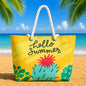 Sac de Plage – Motif Hello Summer 50 x 37 x 14 cm - Jaune