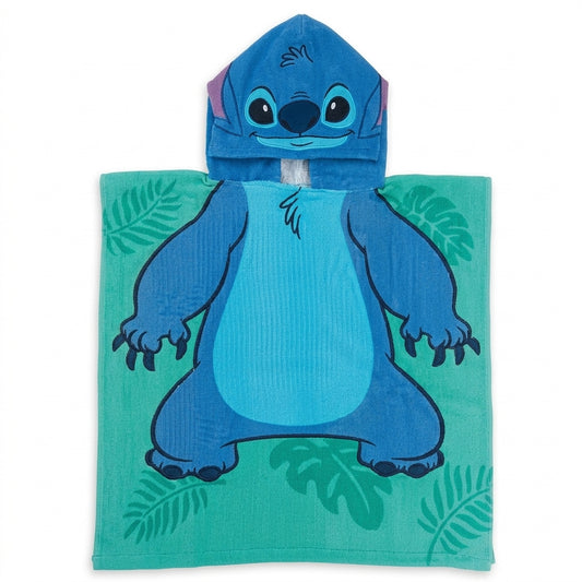 Serviette Poncho Enfant à Capuche Motif Stitch –  Standard (2 à 8 ans) - Vert Design Aléatoire