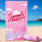 Serviette de Plage Microfibre Design Summer Party Rose – 150 x 70 cm