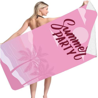 Serviette de Plage Microfibre Design Summer Party Rose – 150 x 70 cm
