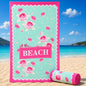 Serviette de Plage Microfibre Design Floral Rose – 150 x 70 cm