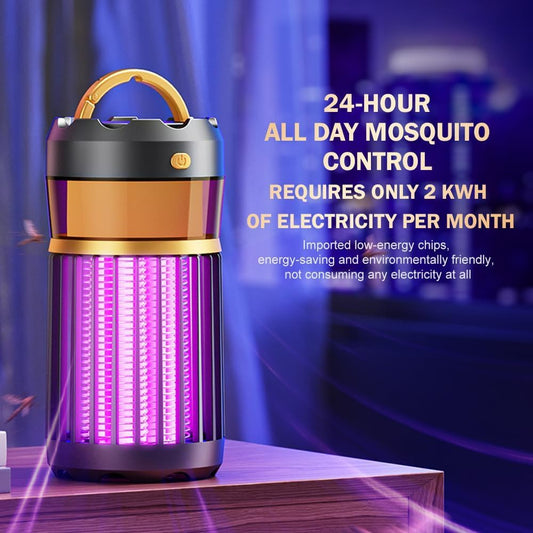 Lampe Anti-Moustique Ultrason Rechargeable USB – Tue-Mouche Électrique 2000V - Noir