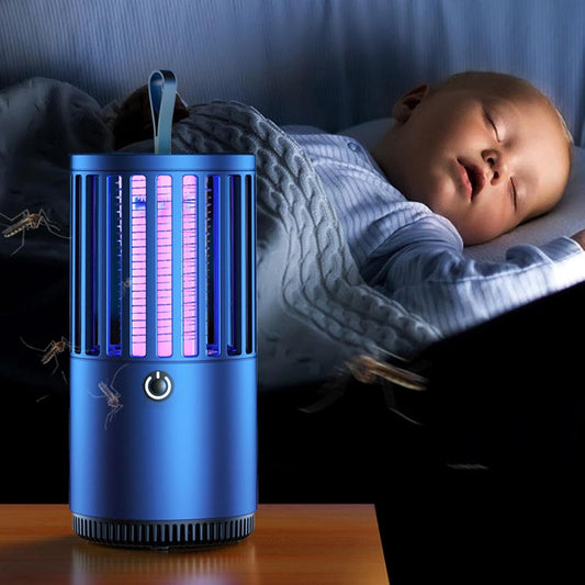 Lampe Anti-Moustique Électrique USB Rechargeable – Piégeage Bionique & Aspiration Puissante – 5W - Bleu