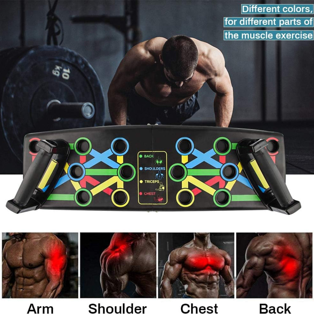 Planche de Pompes Multifonction Pliable  – Push Up Board Fitness Musculation – Jusqu’à 100 kg – 62 x 18 cm