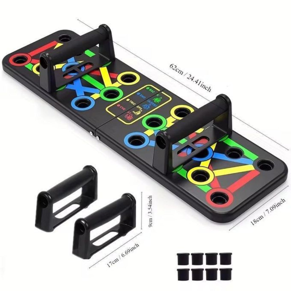 Planche de Pompes Multifonction Pliable  – Push Up Board Fitness Musculation – Jusqu’à 100 kg – 62 x 18 cm