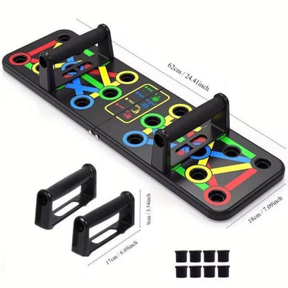 Planche de Pompes Multifonction Pliable  – Push Up Board Fitness Musculation – Jusqu’à 100 kg – 62 x 18 cm