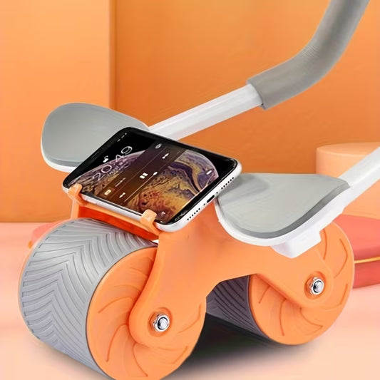 Roue Abdominale Intelligente avec Minuteur Intégré – Support Téléphone & Tapis Genoux Inclus - Orange