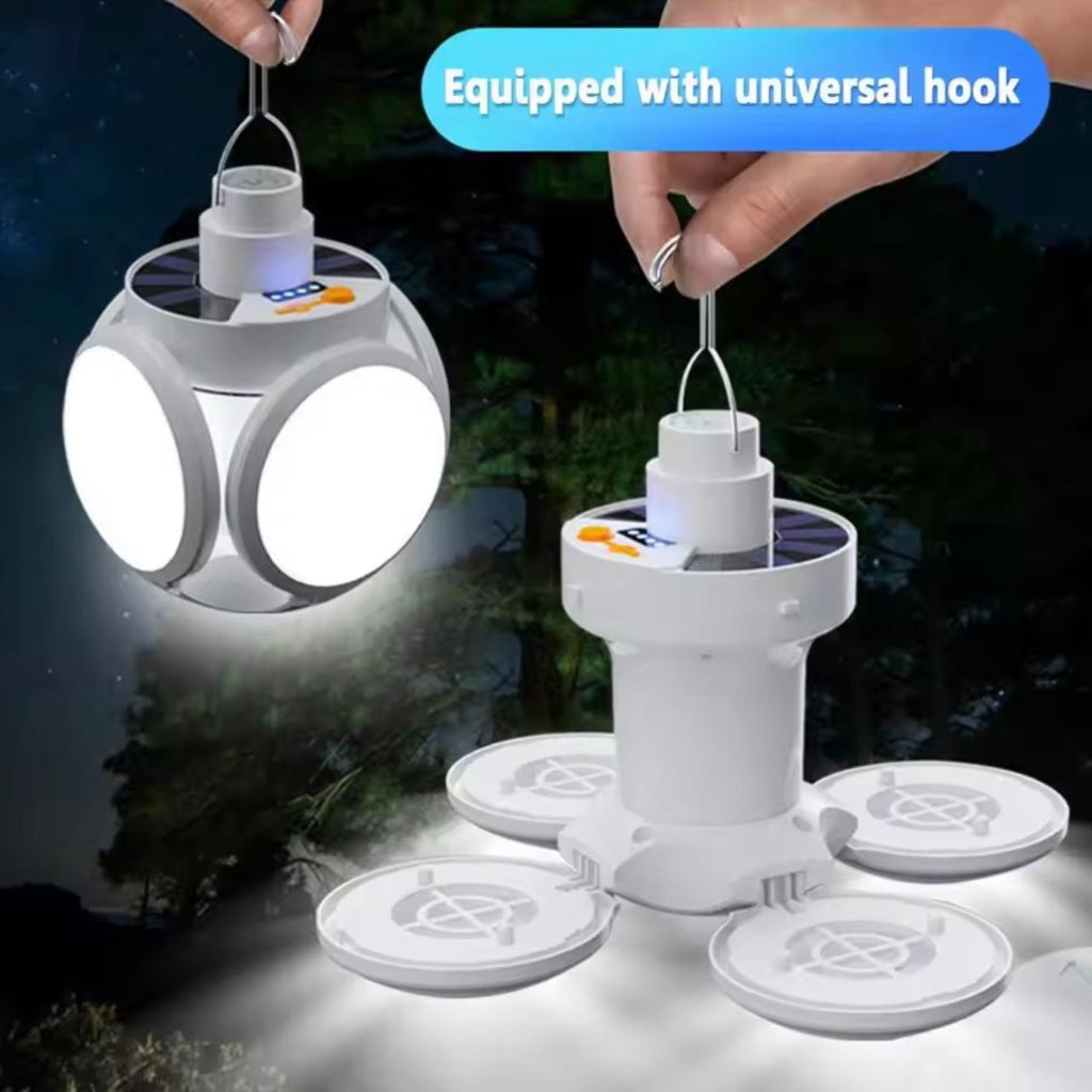 Lampe LED Solaire Rechargeable Pliable – 5 Modes – Étanche IP65