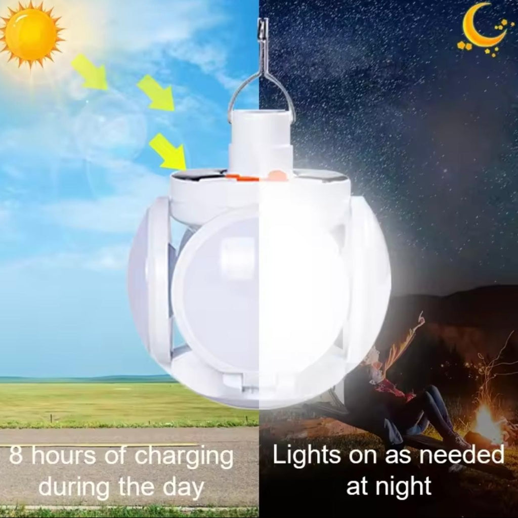 Lampe LED Solaire Rechargeable Pliable – 5 Modes – Étanche IP65