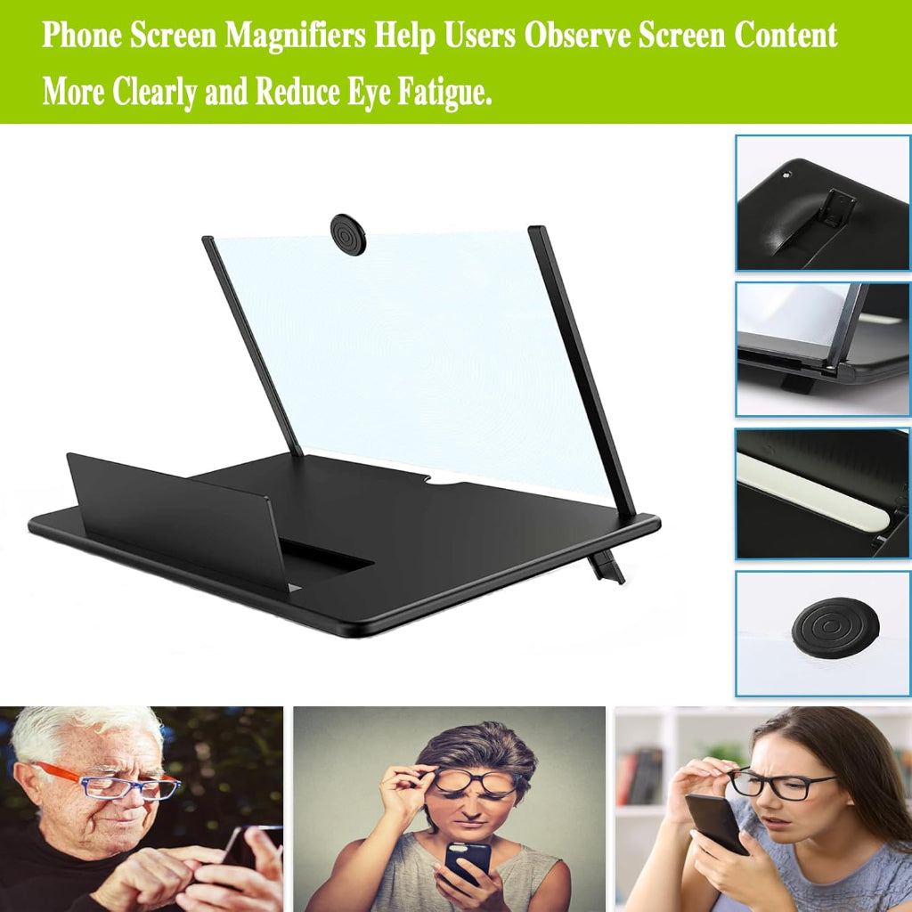 Amplificateur d’Écran de Téléphone 3D 12 Pouces – 26 x 17 cm - Modèle Pull Universel