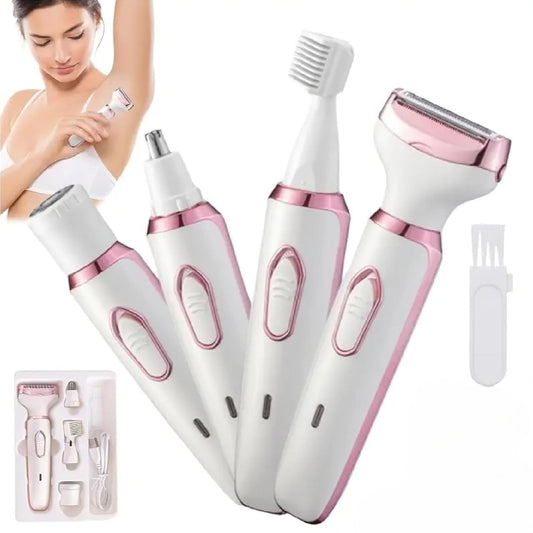 Rasoir Électrique Multifonction Rechargeable Portable 4-en-1 pour Femme