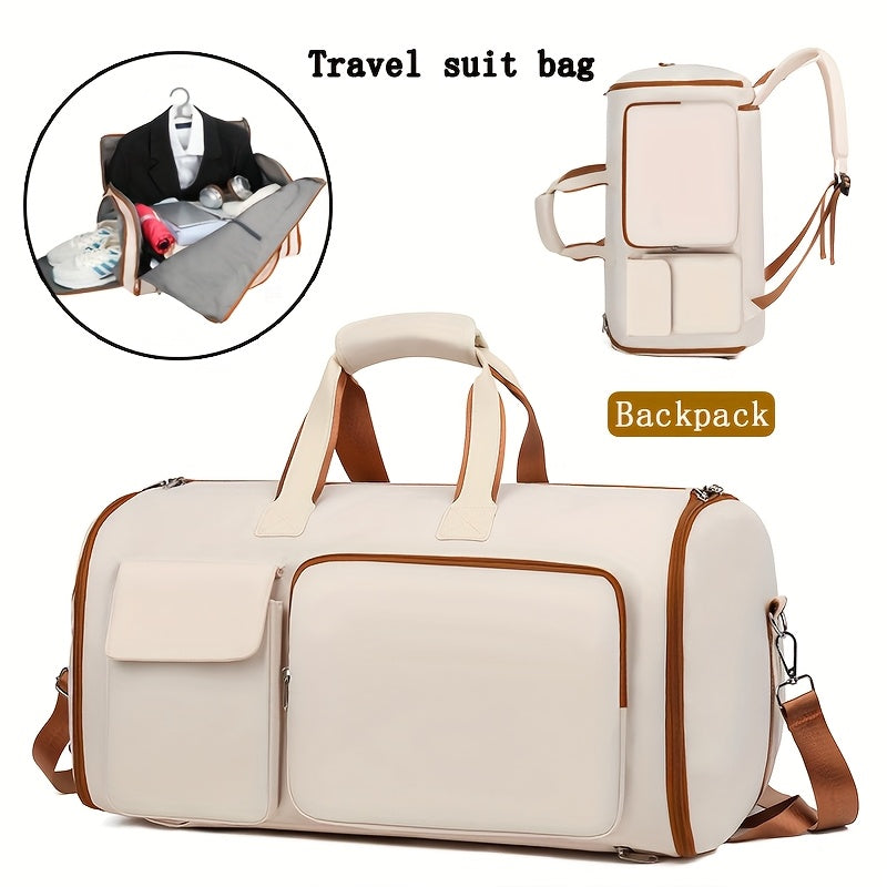 Sac de Voyage 4-en-1 Multifonction – Sac à Vêtements Convertible Imperméable - Blanc