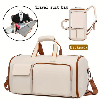 Sac de Voyage 4-en-1 Multifonction – Sac à Vêtements Convertible Imperméable - Blanc