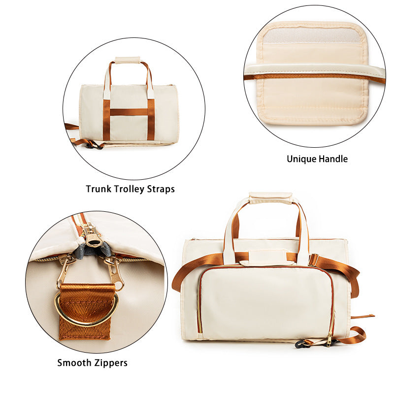 Sac de Voyage 4-en-1 Multifonction – Sac à Vêtements Convertible Imperméable - Blanc