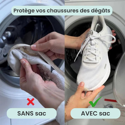 Sac de Lavage Chaussures Microfibre Réutilisable 19 × 39 cm